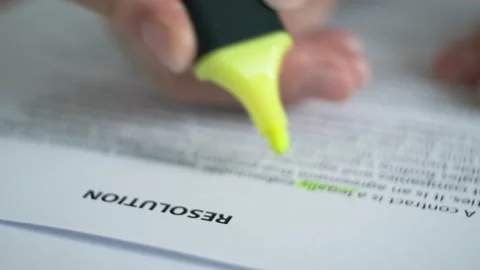 Reading the Resolution document. Stock Footage 158680061