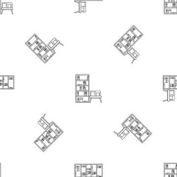 Reading room pattern seamless vector Stock Illustration