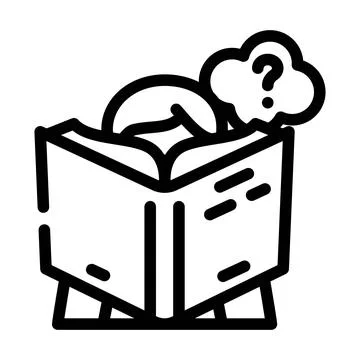 Reading self study line icon vector illustration Stock Illustration