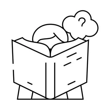 Reading self study line icon vector illustration Stock Illustration