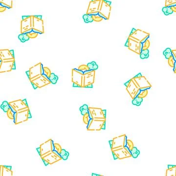 Reading self study vector seamless pattern Stockillustratie