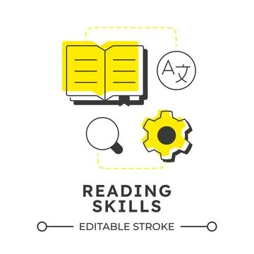 Reading skills modern linear concept icon 库存插图