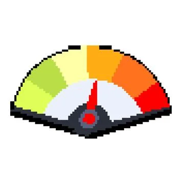 Reading speedometer pixel art vector illustration Illustrazione stock