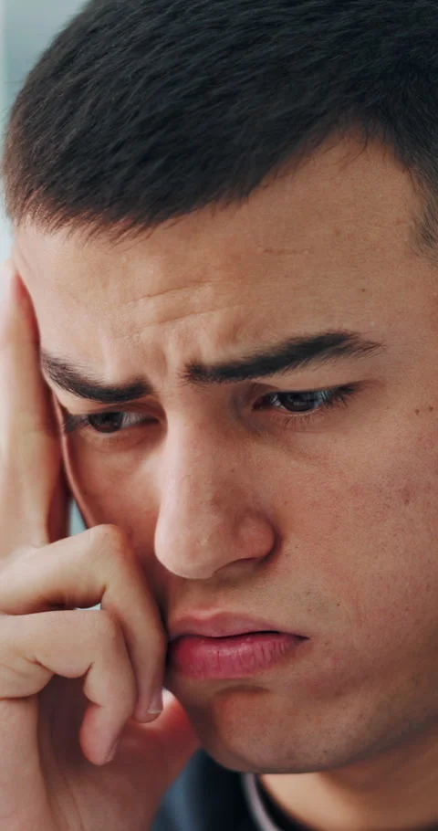 Reading, stress and man in office with worry for mistake, error and problem with Stock Footage 319620471
