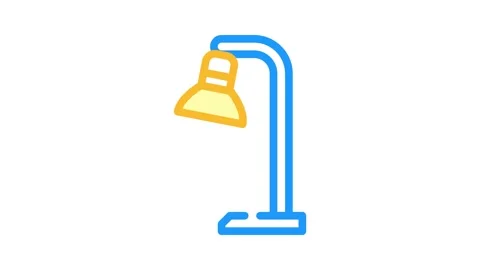 Reading table lamp color icon animation Stock Footage 327272609