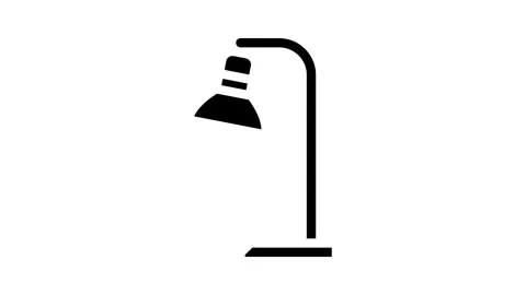 Reading table lamp glyph icon animation Stock Footage 326747030