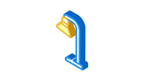 Reading table lamp isometric icon animation Stock Footage 327295384