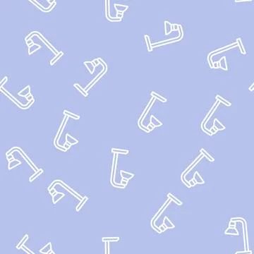 Reading table lamp line vector seamless pattern Illustrazione stock