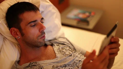 Reading on tablet Stock Footage 29157519