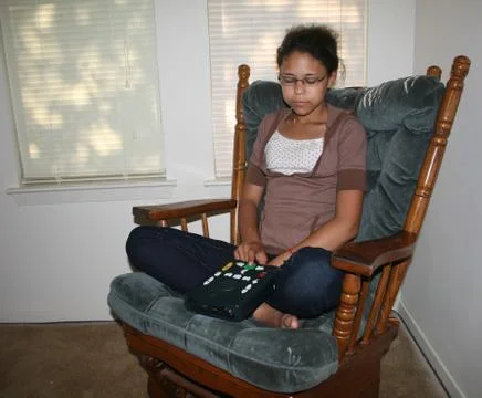 Reading a Talking Book. Stock Photos