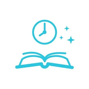 Reading time icon. Isolated on white background. From blue icon set. Stock Illustration