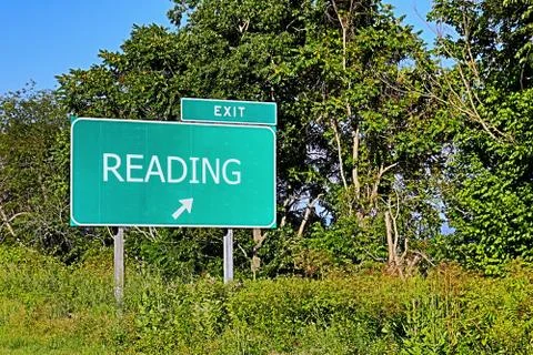 Reading US Highway Exit Sign Stock Photos