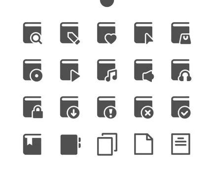 Reading v2 UI Pixel Perfect Well-crafted Vector Solid Icons Stock Illustration