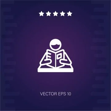 Reading vector icon Illustrazione stock