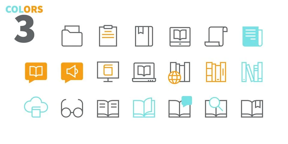Reading View Outlined Pixel Perfect Well-crafted Vector Thin Line Icons 48x48 Stock Illustration