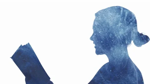 Reading wisdom learning inspiration girl open book Vidéo 193939084