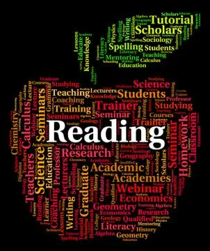Reading Word Shows Glance Through And Peruses Stock Illustration