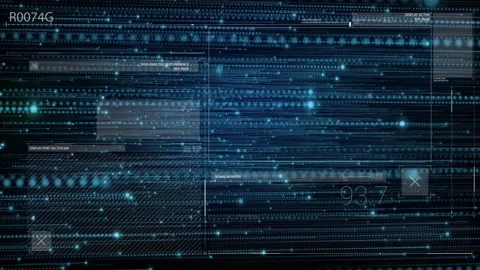 On readout increment, display animating orb drifting across panels updating data Vidéo 311141238