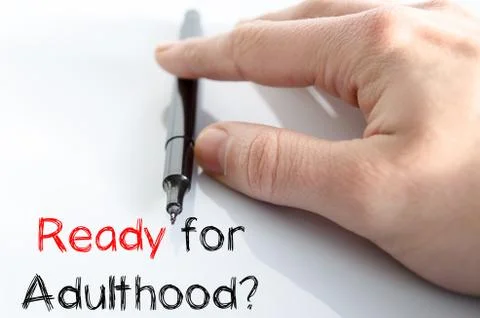 Ready for adulthood text concept Stock Photos