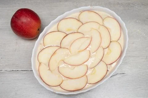 Ready to bake. Step-by-step recipe for apple pie. Step 7 Stock Photos
