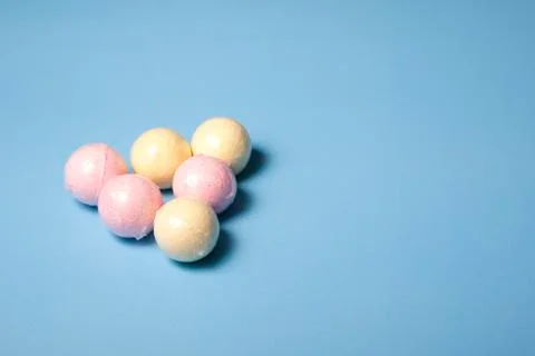 Ready for bathtime with pretty colored bombs Stock Photos