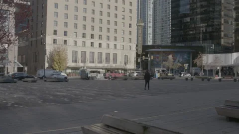 READY TO BE GRADED 4K Slog3 Handheld Building Downtown Canada Vancouver Toronto Vídeo Stock 221527398