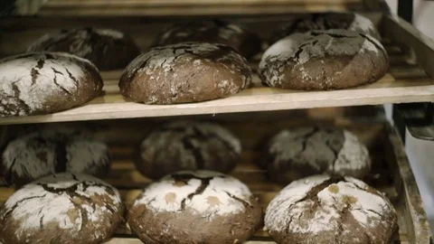 Ready bread is on the shelf Stock Footage 76890687