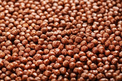 Ready breakfast chocolate balls texture close-up, background Stock Photos