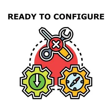 Ready to configure system settings and options icon Stock Illustration