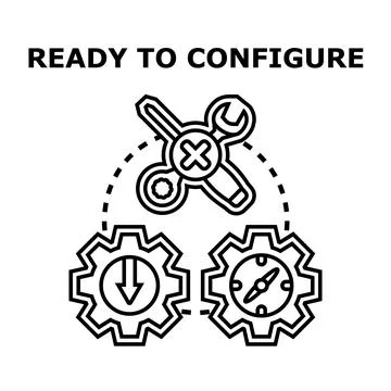 Ready to configure system settings and options icon Stock Illustration
