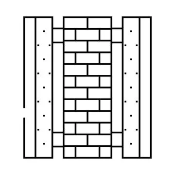 Ready construction building material line icon vector illustration Ilustración de archivo