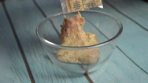 Ready to cook marinated chicken serving in a glass bowl Video stock 166091213