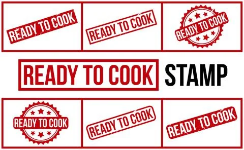 Ready To Cook Rubber Stamp Set Vector Stock Illustration