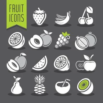 Ready design fruit icon set Stock Illustration