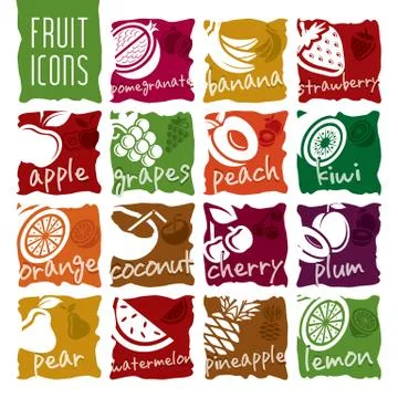 Ready design fruit icon set Stock Illustration