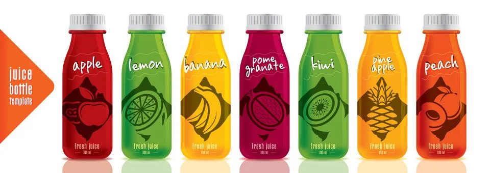 Ready design juice bottle set Stock Illustration