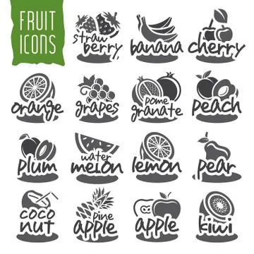 Ready design vector fruit icon set Stock Illustration