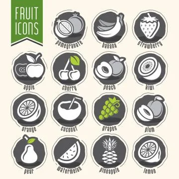 Ready design vector fruit icon set Stock Illustration