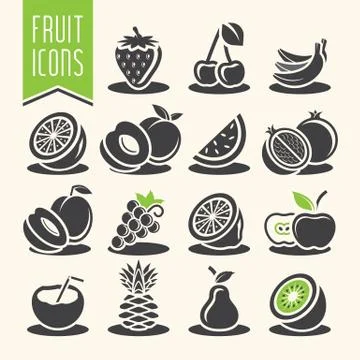 Ready design vector fruit icon set Stock Illustration