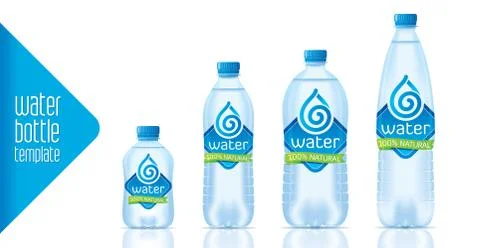 Ready design water bottle set Stock Illustration