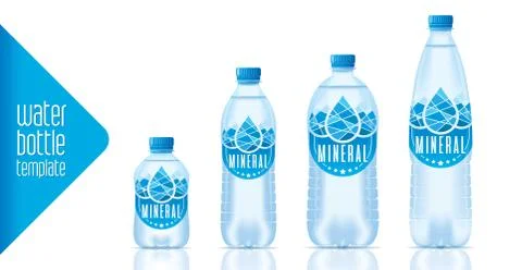 Ready design water bottle set Stock Illustration
