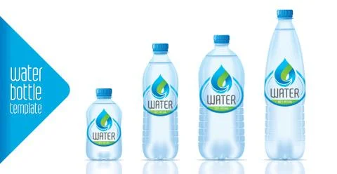 Ready design water bottle set Stock Illustration