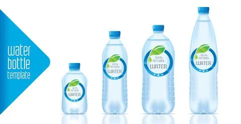 Ready design water bottle set Stock Illustration