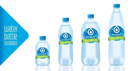 Ready design water bottle set Stock Illustration