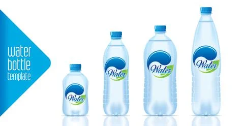 Ready design water bottle set Stock Illustration