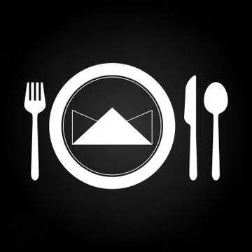 Ready dining table with spoon set Stock Illustration