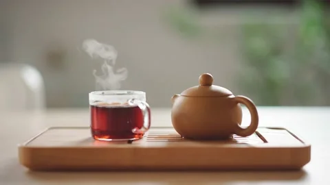 A ready-to-drink hot cup of tea. Video stock 153662753