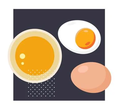 Ready for Easter - Beaten Egg Yolks In A Bowl - Stock Illustration Stock Illustration