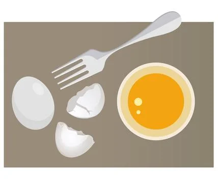 Ready for Easter - Beaten Egg Yolks In A Bowl - Stock Illustration Stock Illustration