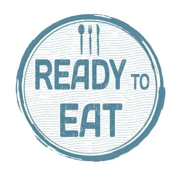 Ready to eat stamp Stock Illustration